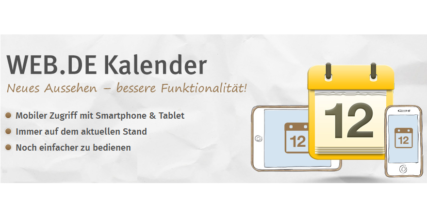 Mit dem neuen WEB.DE Kalender Termine übersichtlich und schnell organisieren